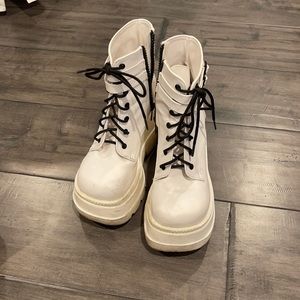 Used white demonia boots